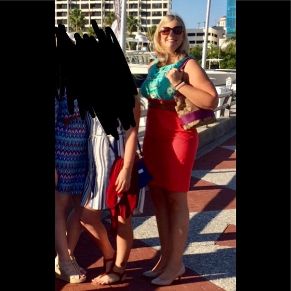 Alyx Blue & Coral Floral Dress Size 14 SOLD - Picture 12 of 13